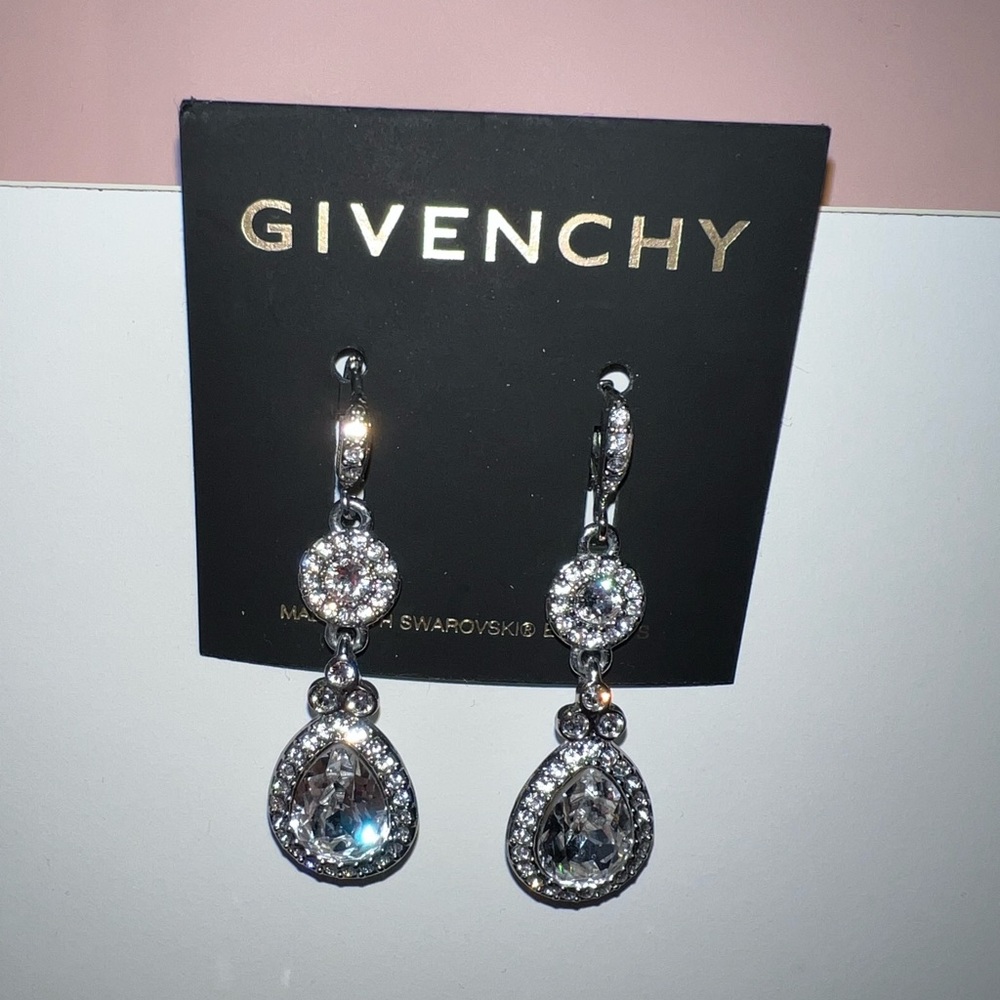Givenchy Swarovski Crystal Hanging Earrings